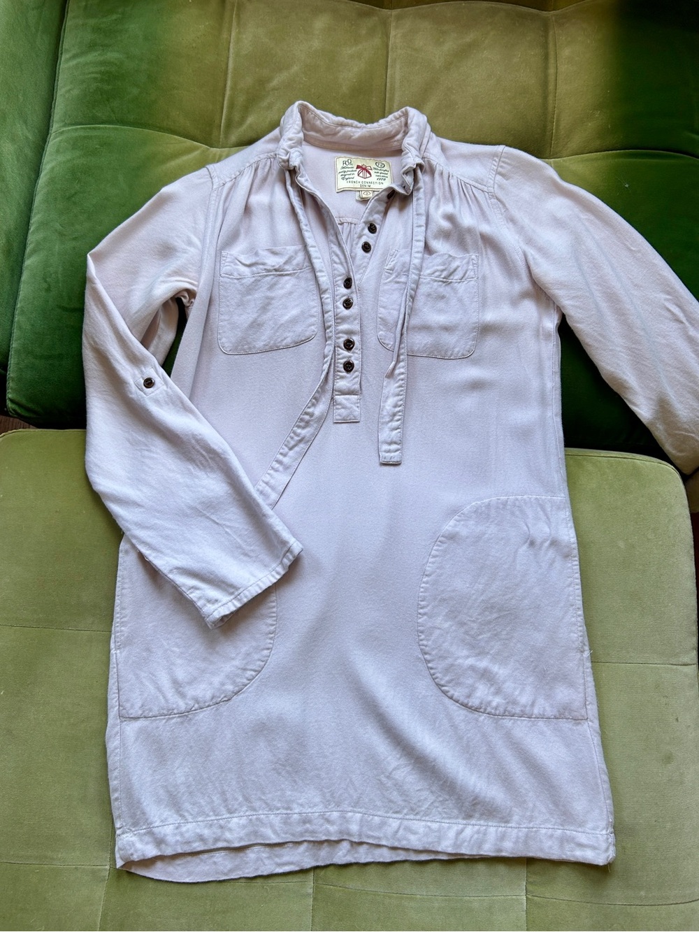 French Connection Pale Pink Mini Shirt Dress